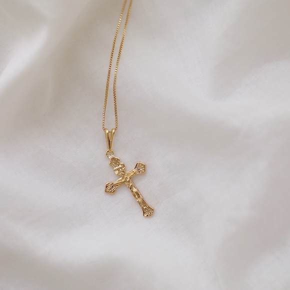 Crucifix Necklace | 18k Gold Filled - Picture 2 of 9
